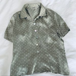 Vintage Silk Polka Dot Shirt